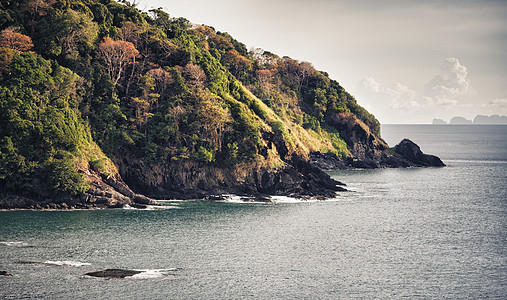 Koh Lanta岛旅游假期蓝色丛林海滩旅行岩石水晶照片天线图片