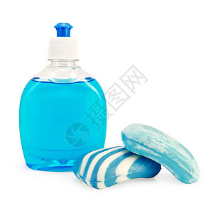 肥皂液和固体蓝色图片