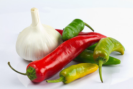 奇利和大蒜食物烹饪胡椒辣椒香料营养红色美食绿色寒冷图片