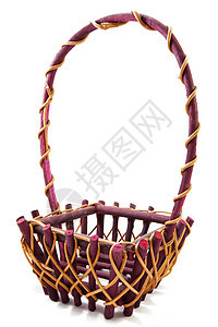 与世隔绝的螺旋篮篮子手工业乡村手工柳条木头棕褐色编织购物圆圈工艺图片