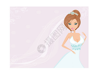 美丽的新娘卡公主教会化妆品涂鸦裙子伴娘金鱼女性花朵青年图片