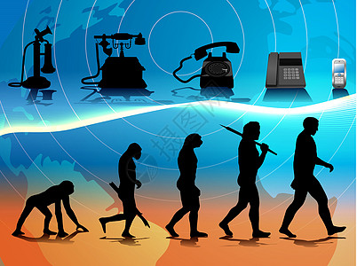 电话演变人类学祖先辐射遗传电缆手机智人生长金属进步图片