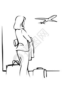 在机场的女乘客图片