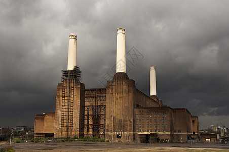 伦敦巴特海发电站烟囱英语植物活力天气首都建筑建筑学力量车站图片