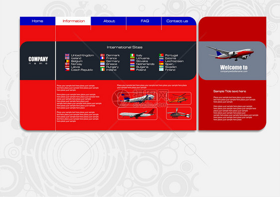 带有飞机图像的红色背景页或站点背景数字化网络插图直升机电脑蓝色美丽星座活力图片