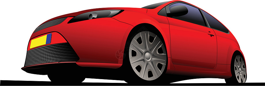 道路上的汽车圆锥形 矢量插图轮胎轿跑车速度燃料橙子轮子运输力量驾驶金属图片
