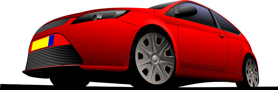 道路上的红色汽车圆锥形 矢量插图燃料橙子轿跑车驾驶轮子奢华速度运动力量轮胎图片