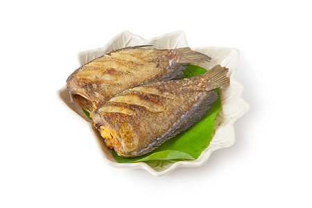鱼类食物工作室白色绿色海鲜营养厨房午餐饮食油炸烹饪图片