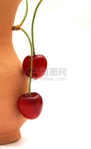 红樱桃阴影肉质作物生长果园食物反光营养品健康饮食白色图片