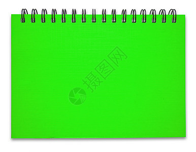 绿色笔记本卷曲角落日记笔记商业戒指学校软垫办公室备忘录图片