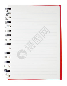 孤立的红笔记本笔记学习床单教育文档戒指记事本备忘录会议螺旋图片