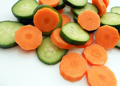 切片蔬菜素食者绿色食物花园黄瓜沙拉图片