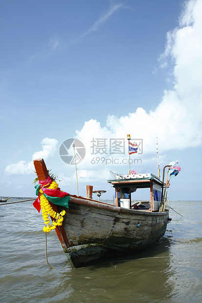 泰国渔船船渔夫食品海岸海岸线漂浮旅游食物场景工业钓鱼图片