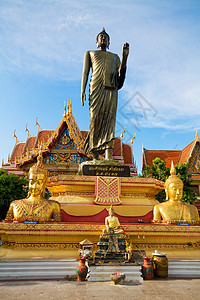 泰国Ayutthaya的Wat宗教地标纪念碑历史建筑历史性雕塑佛教徒艺术石头图片