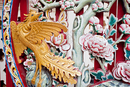 中国雕刻装饰品神社青铜入口文化木头安全闩锁寺庙金子图片