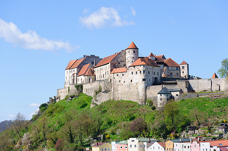 德国布尔格豪森堡垒文化遗产城堡旅行蓝天天空都市游客观光旅游图片