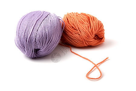 多色线条的球珠绳索手工羊毛编织手工业材料橙子白色温暖针线活图片