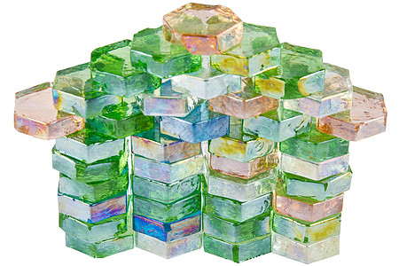 水彩绿色立方体闪亮的玻璃立方体高清图片