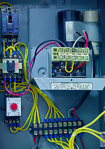 电气面板木板保险丝中心电路命令车站商业按钮安全电缆图片