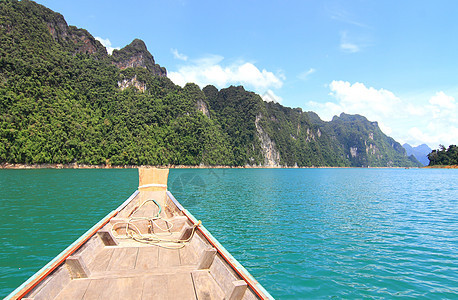 高索克山和泰国湖森林风景国家反射旅游纠纷干扰灌木丛木头天空图片