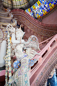 泰国风格天使装饰佛教徒上帝宗教寺庙艺术手工古董工艺雕像图片