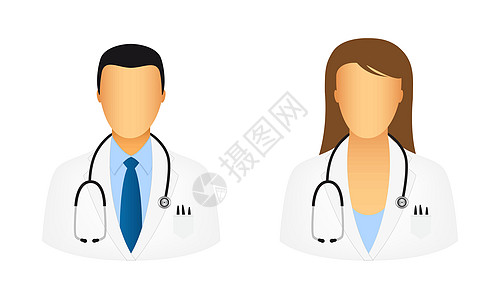 医生图标互联网插图成员男人元素护士帮助职业工具蓝色图片