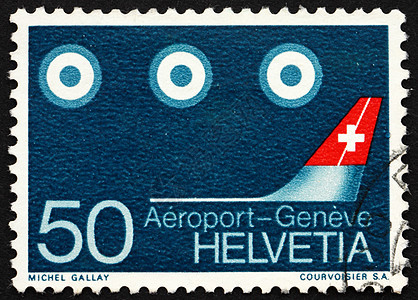 瑞士邮邮票 1968年 飞机尾和卫星号图片