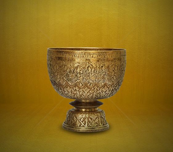 旧古金青铜宝藏花瓶工艺金属黄铜艺术文化金子水壶图片
