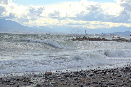 海上的暴风雨审查旅行积木旅游蓝色波浪海滩大都会池塘悬崖图片