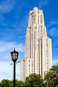 匹兹堡学习大教堂建筑联邦石头灯柱大学建筑物校园装饰品建筑学城市图片