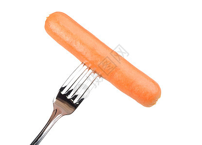 叉子上的香肠营养食物白色图片