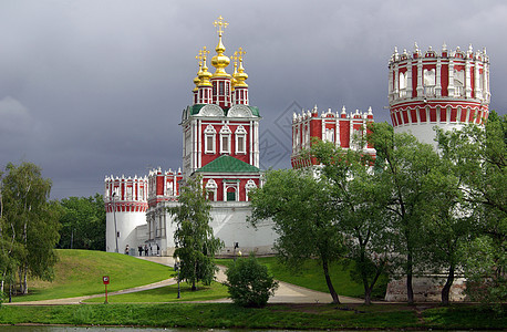 俄罗斯大修道院地标文化建筑城堡首都蓝色天炉大教堂教堂金子图片