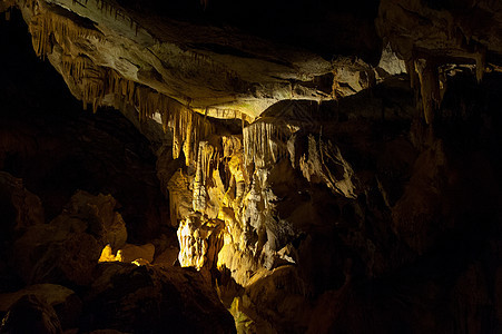 黑暗洞穴地形岩石公园石灰石矿物石笋灯光通道隧道石头图片
