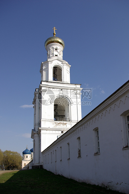 俄罗斯大修道院天空建筑蓝色石头宗教建筑学文化旅游金子信仰图片