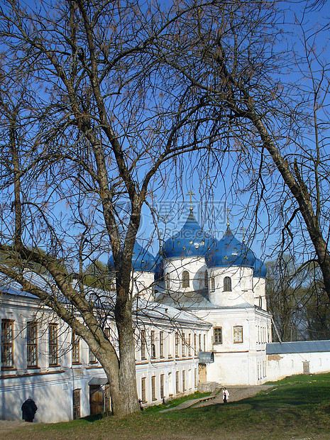 俄罗斯大修道院蓝色历史建筑学教会星星大教堂石头天空宗教岩石图片
