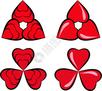 爱情三角形情怀情感红色背景图片