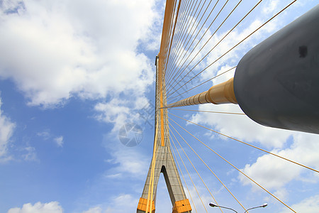 泰籍Bangkok泰国8号大桥Rama 8号构造交通街道穿越土地城市旅行电缆基础设施建造图片