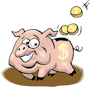 猪猪银行夹子财政制品盒子鼻子插图债务投资货币玩具图片
