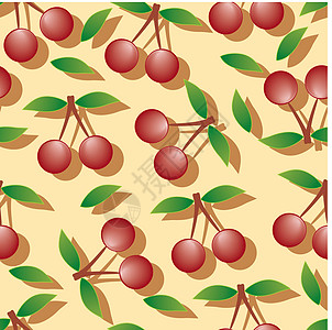 樱桃  无缝无缝模式和抽象自然背景夹子墙纸季节水果插图织物饮食饮料食物图片