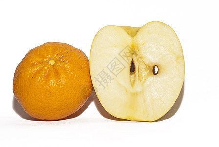 半苹果和橘子图片