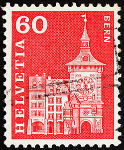 1960年 瑞士伯尔尼时钟塔 瑞士邮政邮票图片