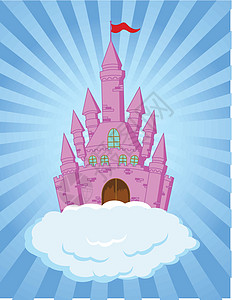 城堡护城河建筑童话插图魔法贵族王国少女绘画文化图片