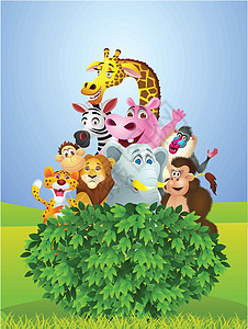 动物动物漫画狮子吉祥物卡通片河马猎豹童年山魈热带野生动物犀牛图片