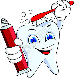 牙牙动画字符矫正磨牙指挥牙刷打扫治疗空腔卡通片卫生牙齿图片