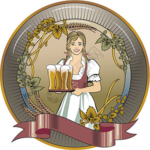 金发啤酒女服务员图片