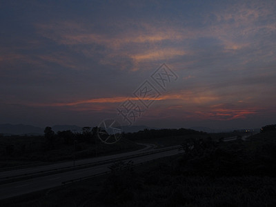 日落宁静蓝色橙子紫色太阳天空红色图片