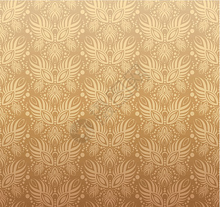 无缝无缝花粉质体棕色风格植物曲线蕾丝编织漩涡装饰墙纸滚动图片
