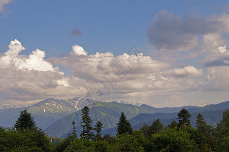 高加索自然保护区山区地貌的山脉景观图片