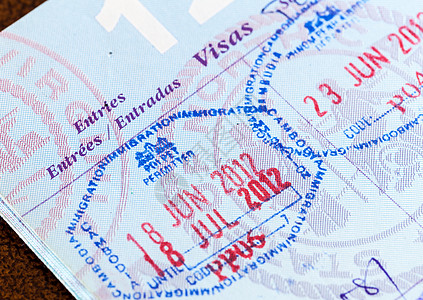 以美国护照印有的签证邮票图片