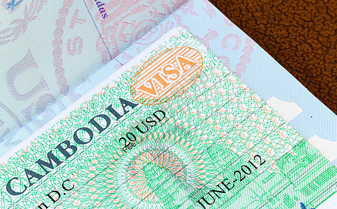 以美国护照签发柬埔寨签证图片